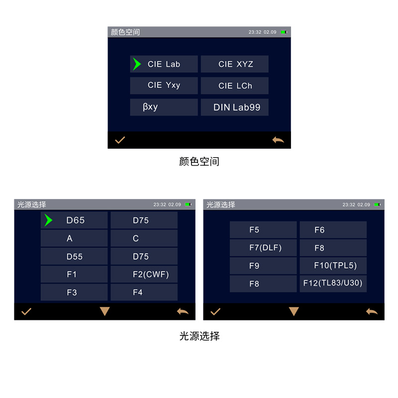 多種顏色測(cè)量空間，多種觀測(cè)光源